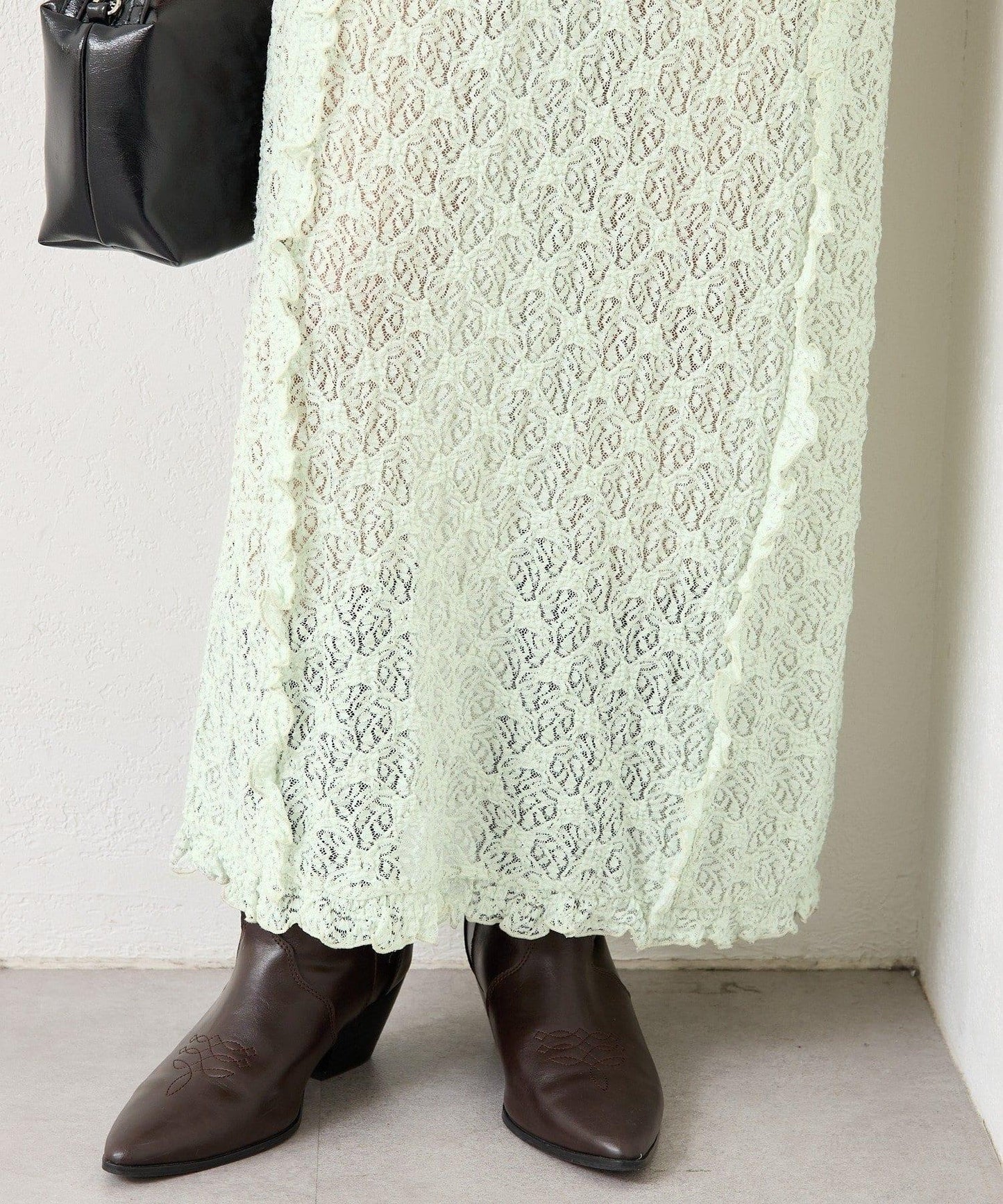 拼接蕾絲連衣裙