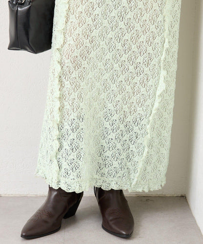 拼接蕾絲連衣裙