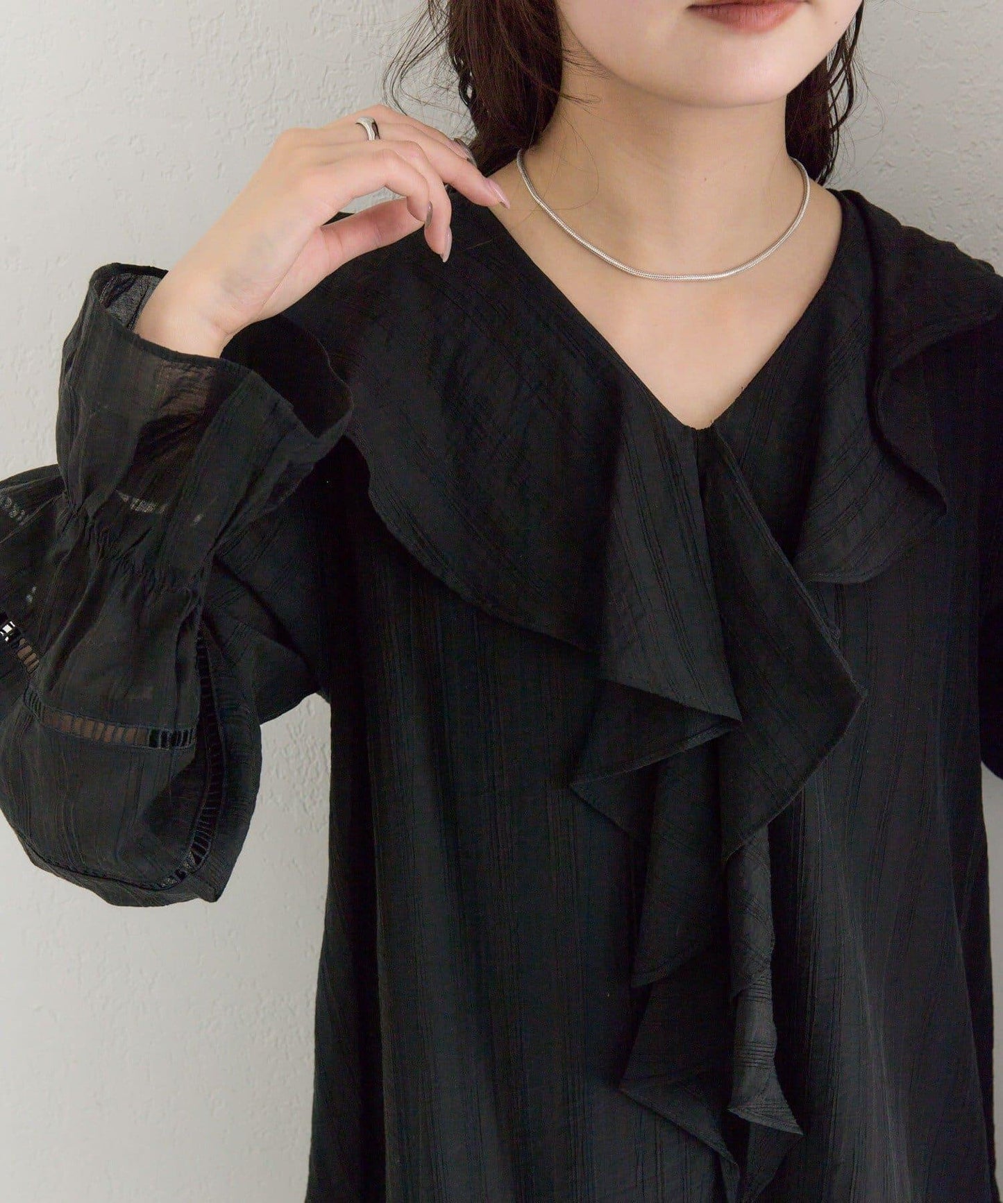 荷葉邊層疊迷你連衣裙