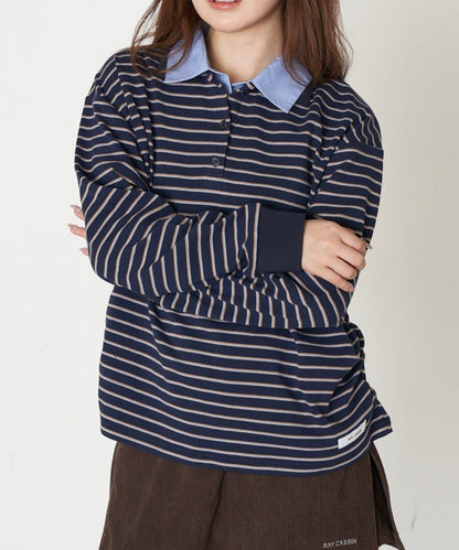 條紋翻領T恤