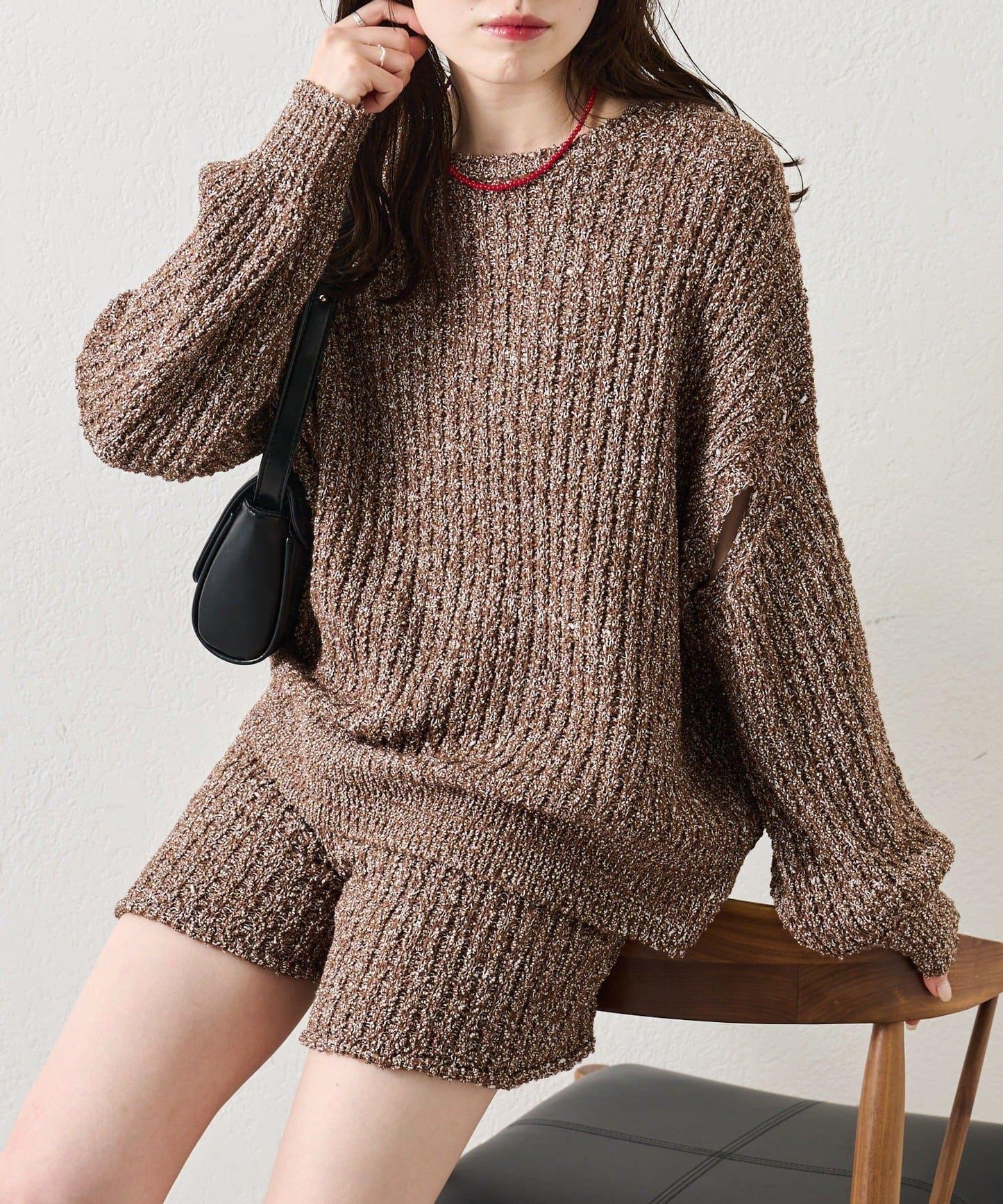 粗花紗針織長褲