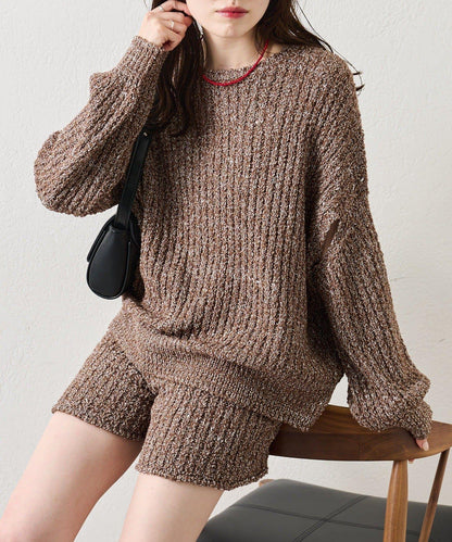 粗花紗針織長褲