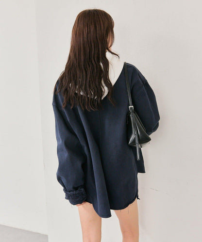 下襬蕾絲斜紋夾克