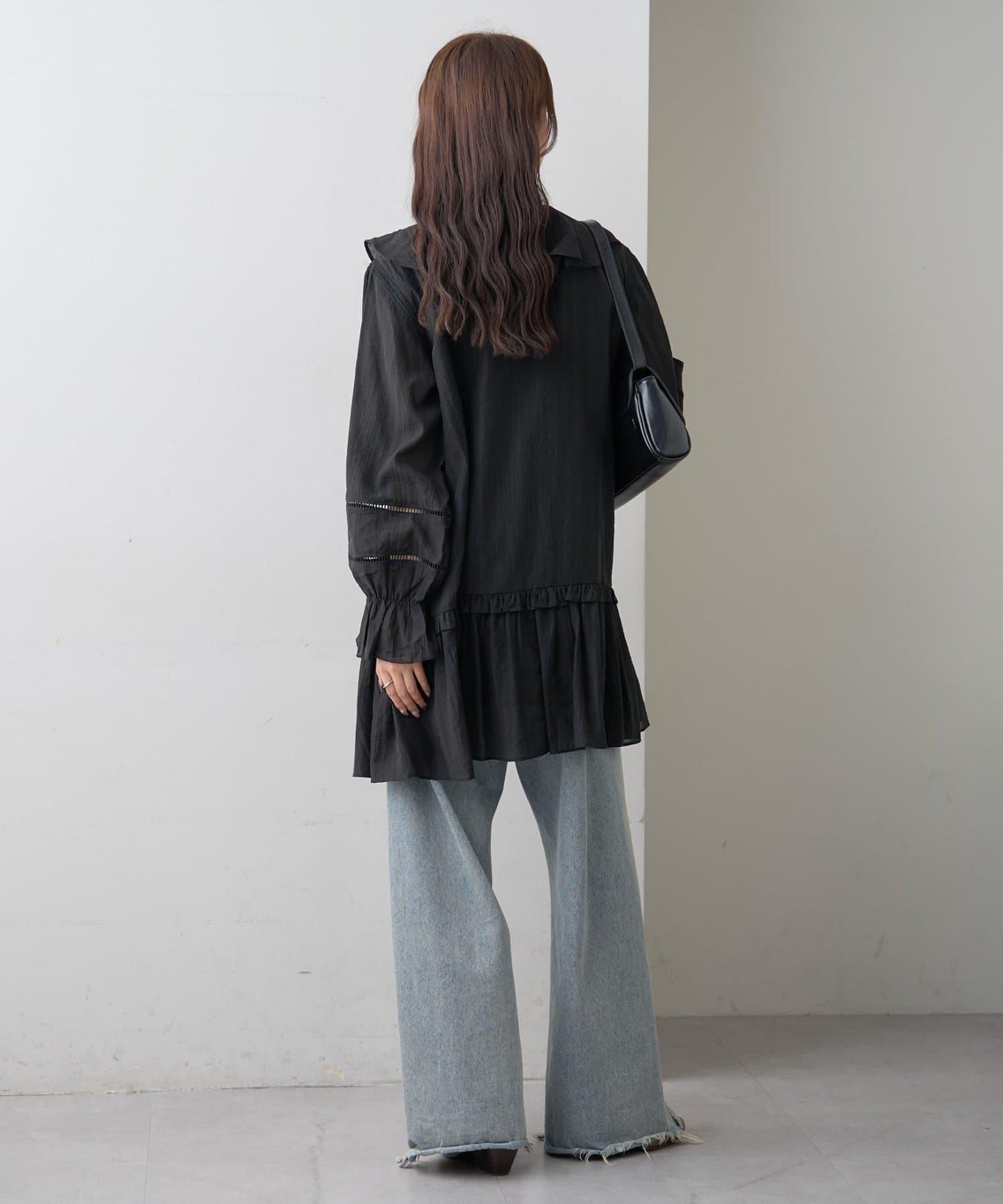 荷葉邊層疊迷你連衣裙