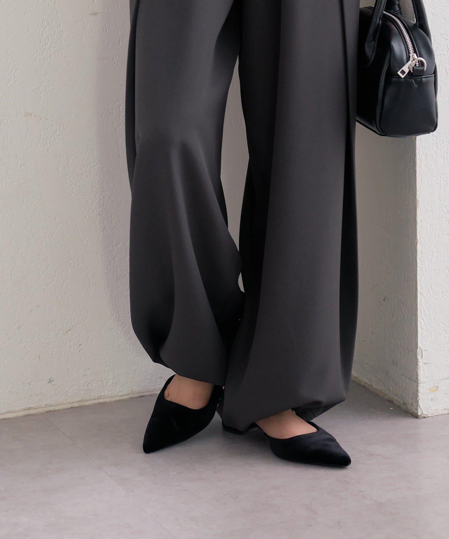 高腰褶皺休閒西裝褲