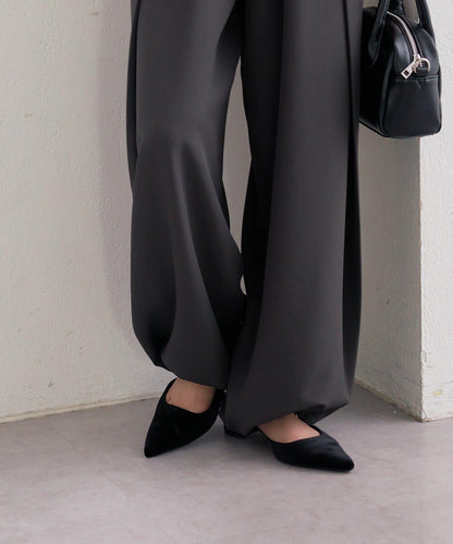 高腰褶皺休閒西裝褲