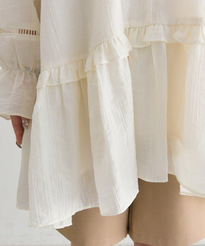 荷葉邊層疊迷你連衣裙