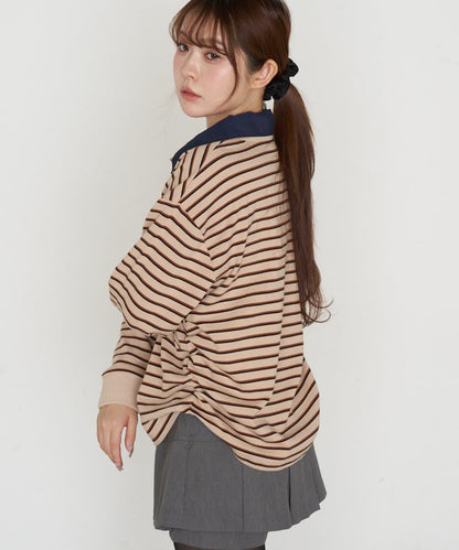 條紋翻領T恤