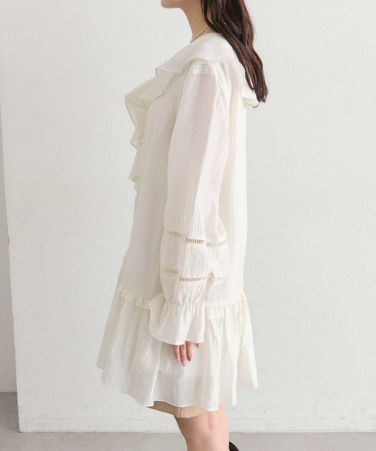 荷葉邊層疊迷你連衣裙