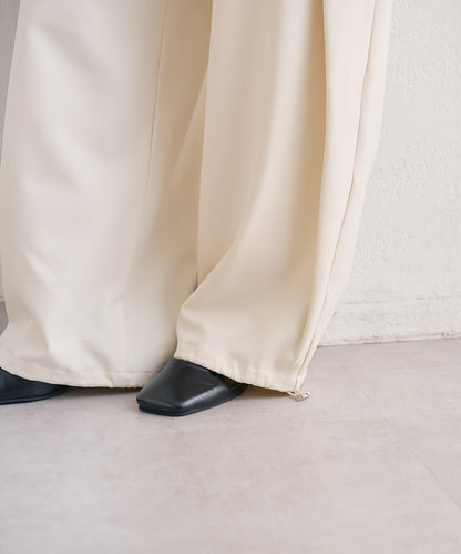 高腰褶皺休閒西裝褲