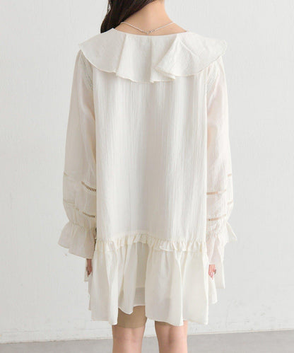 荷葉邊層疊迷你連衣裙