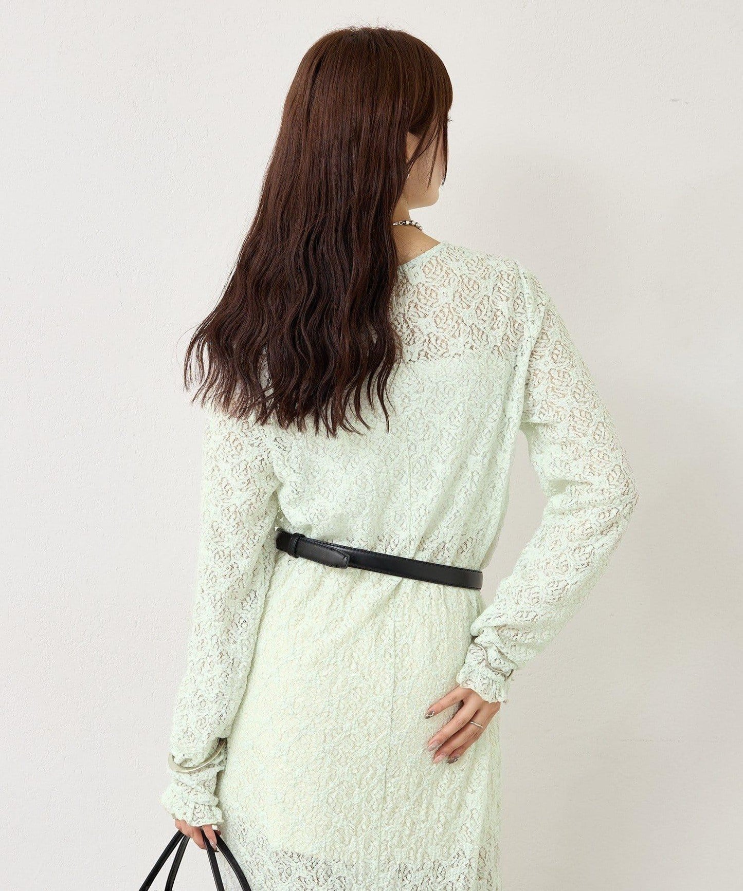 拼接蕾絲連衣裙