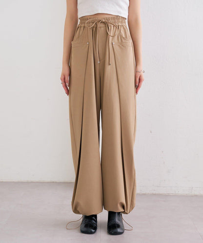 高腰褶皺休閒西裝褲