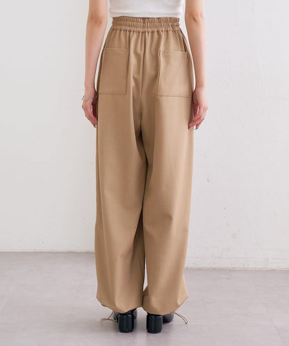 高腰褶皺休閒西裝褲