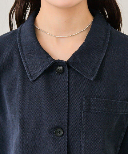 下襬蕾絲斜紋夾克