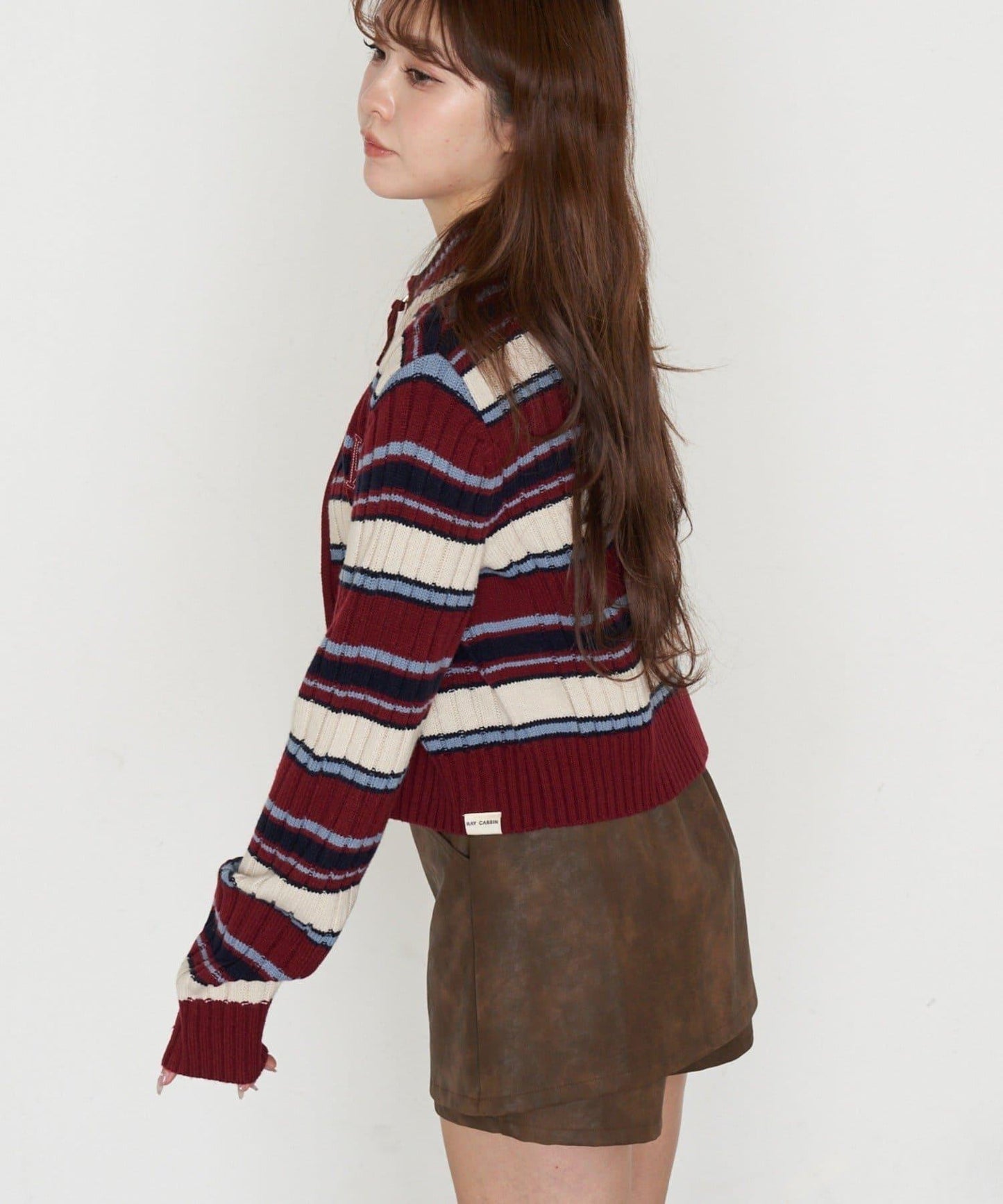 Logo高領拉鍊針織衫