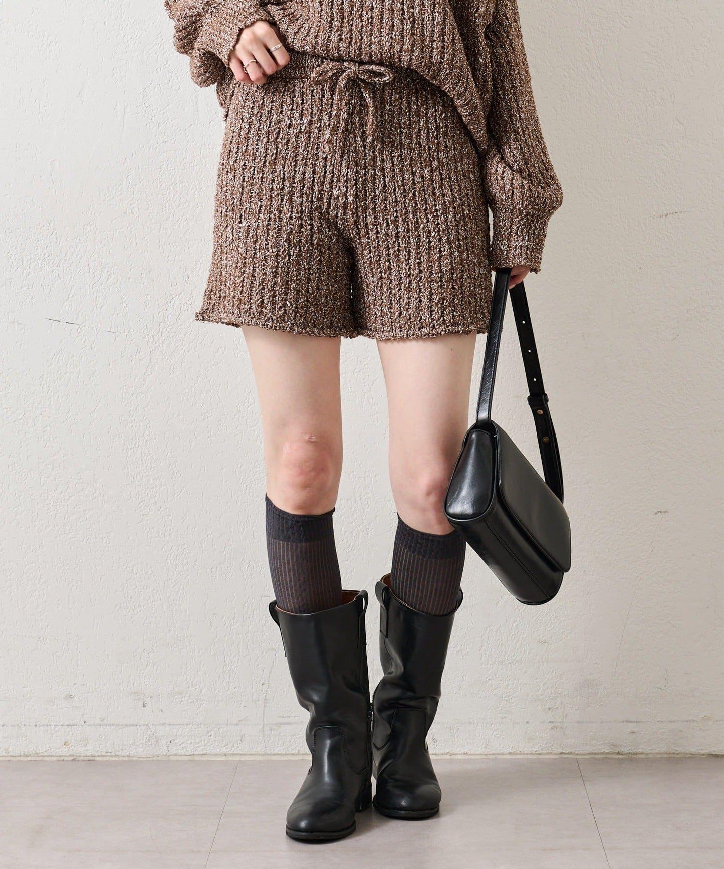 粗花紗針織長褲