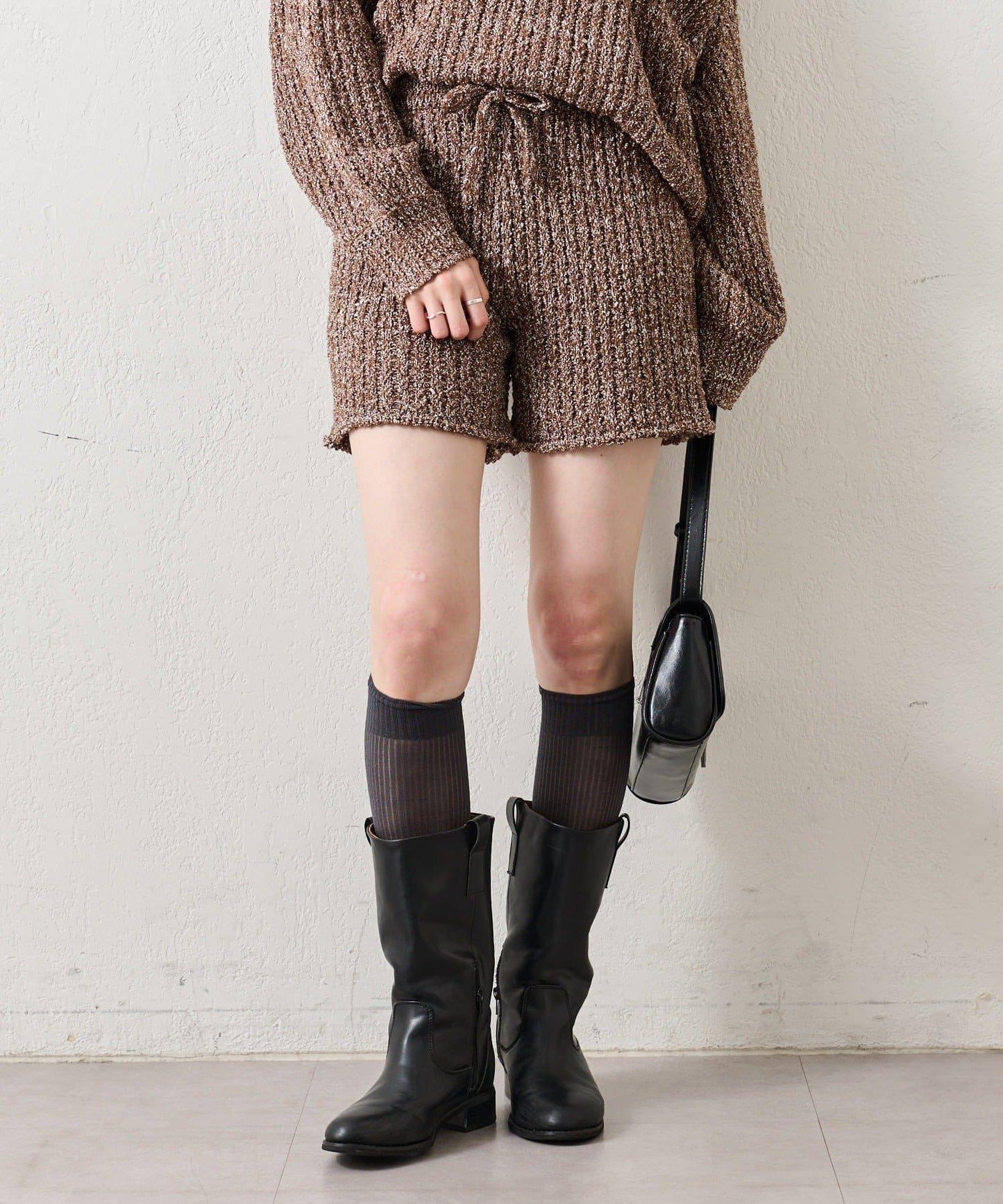 粗花紗針織長褲