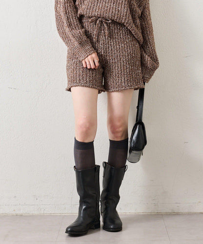 粗花紗針織長褲