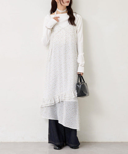 花邊下襬吊帶連衣裙