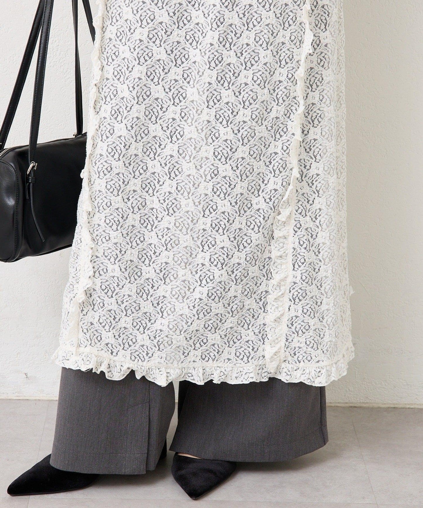 拼接蕾絲連衣裙