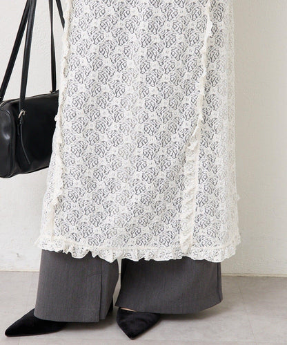 拼接蕾絲連衣裙