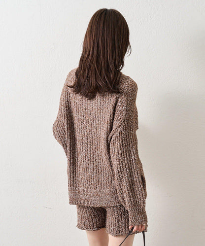 粗花紗針織長褲