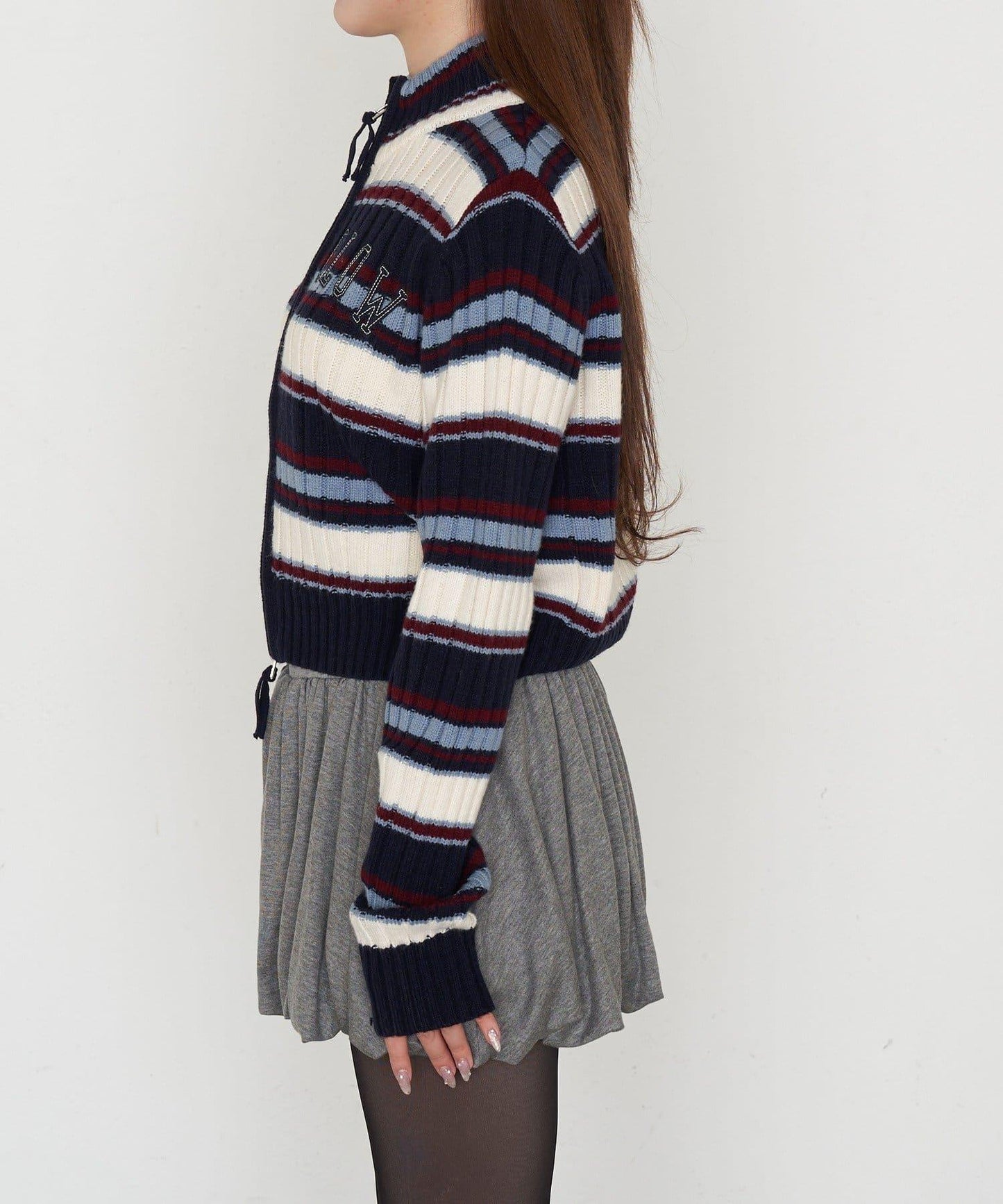 Logo高領拉鍊針織衫