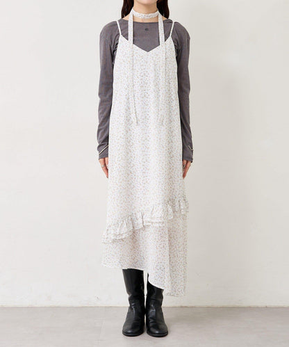 花邊下襬吊帶連衣裙