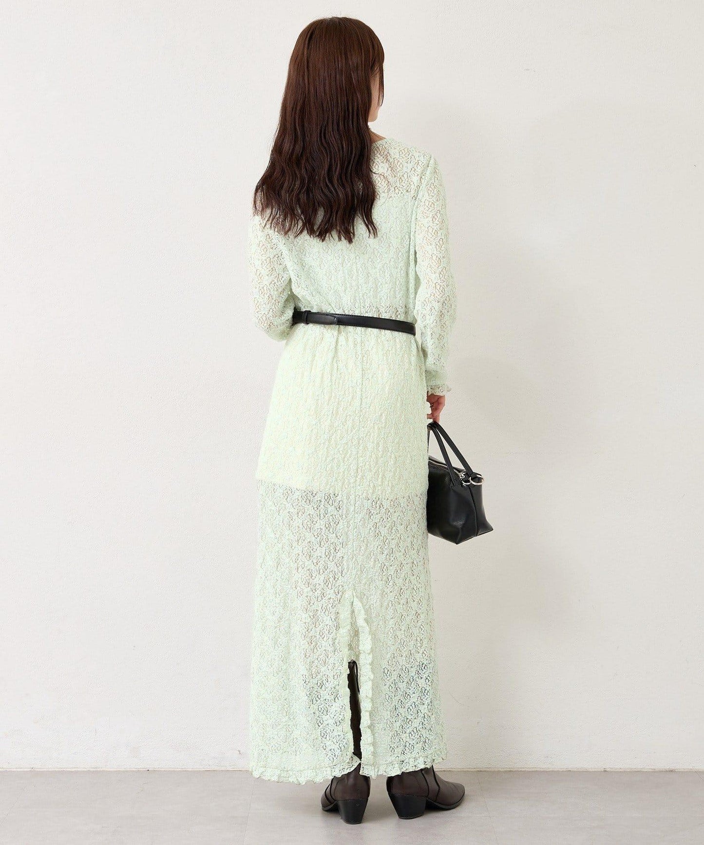 拼接蕾絲連衣裙