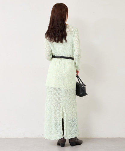 拼接蕾絲連衣裙