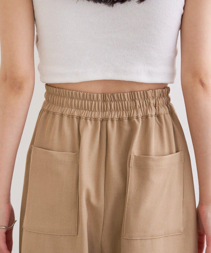 高腰褶皺休閒西裝褲