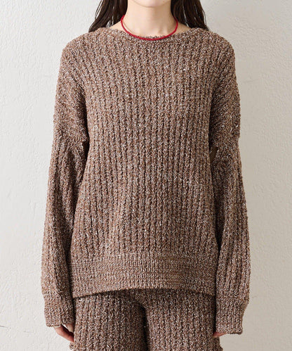 粗花紗開叉針織衫