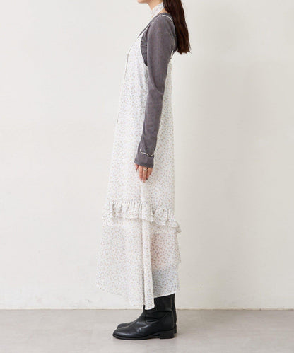 花邊下襬吊帶連衣裙