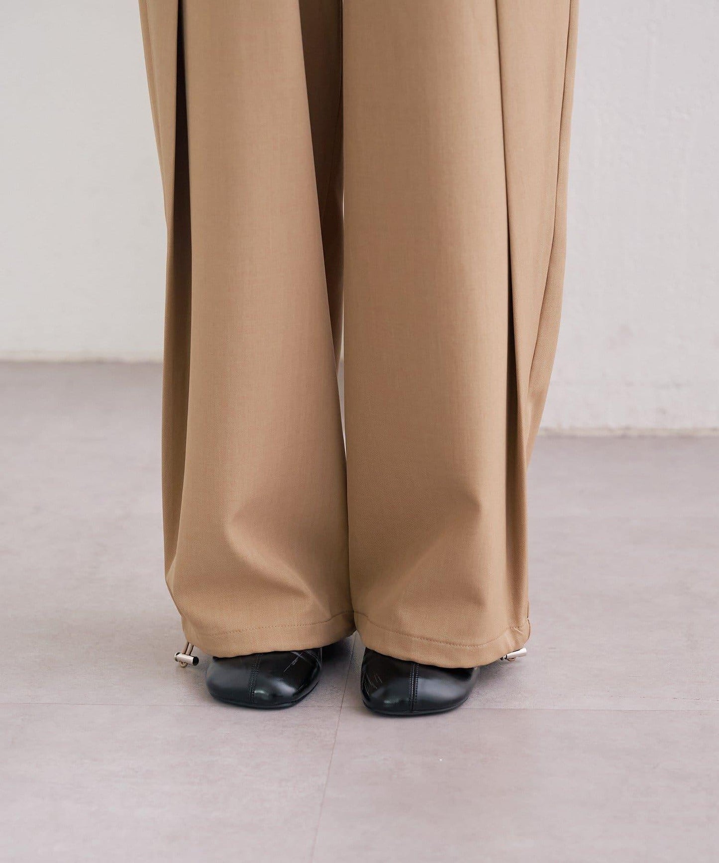 高腰褶皺休閒西裝褲