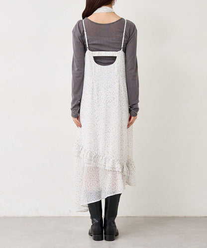 花邊下襬吊帶連衣裙