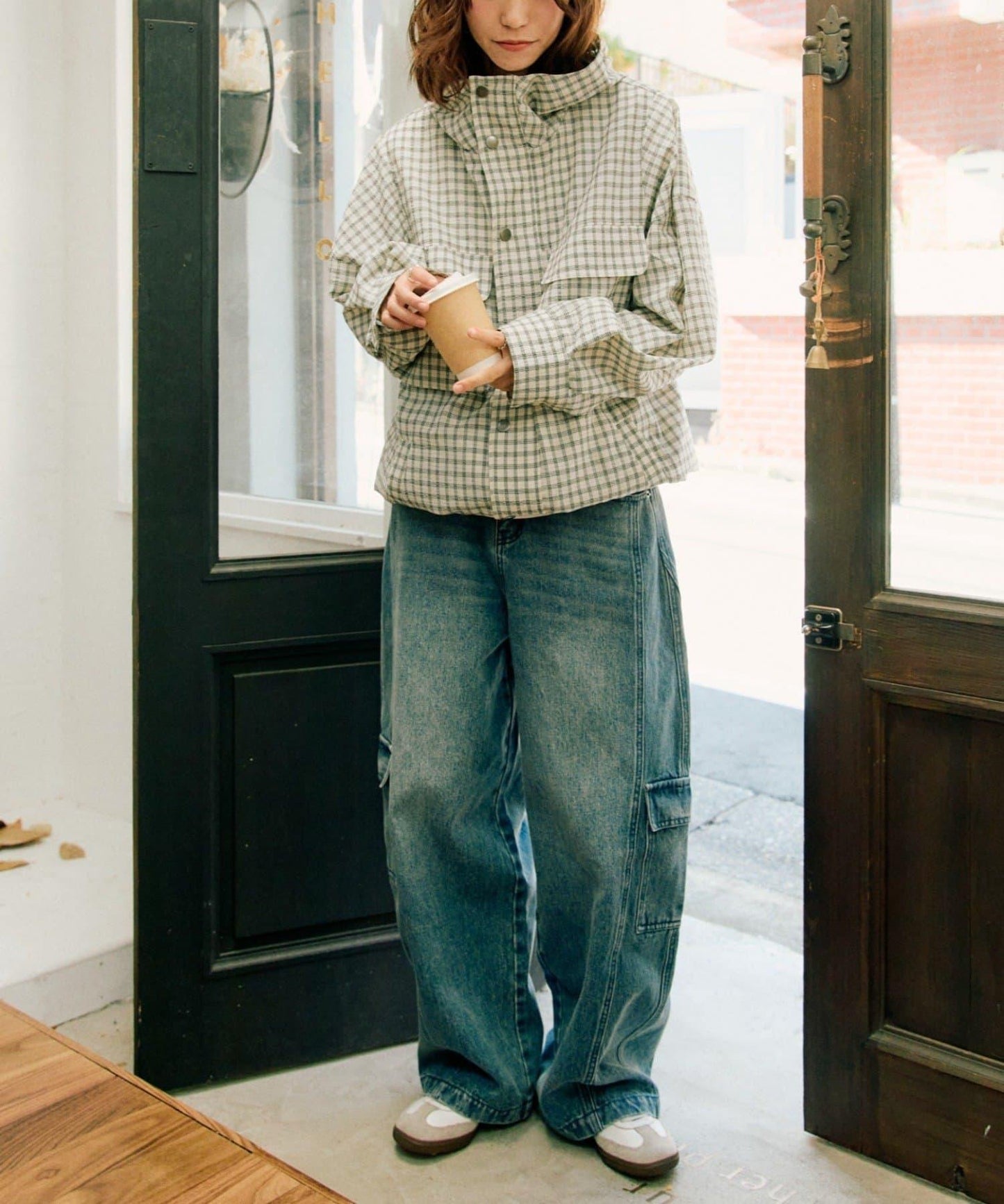 【UNISEX】泡泡廓形工裝牛仔褲