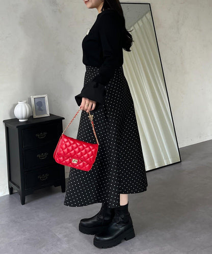 泡泡袖羅紋針織上衣