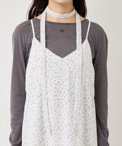 花邊下襬吊帶連衣裙