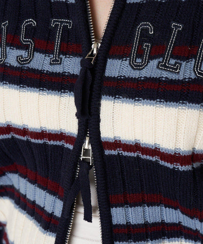 Logo高領拉鍊針織衫