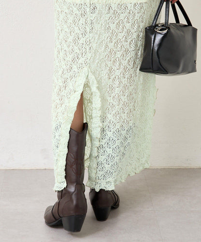 拼接蕾絲連衣裙