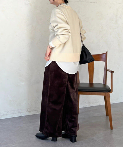 燈芯絨闊腿褲