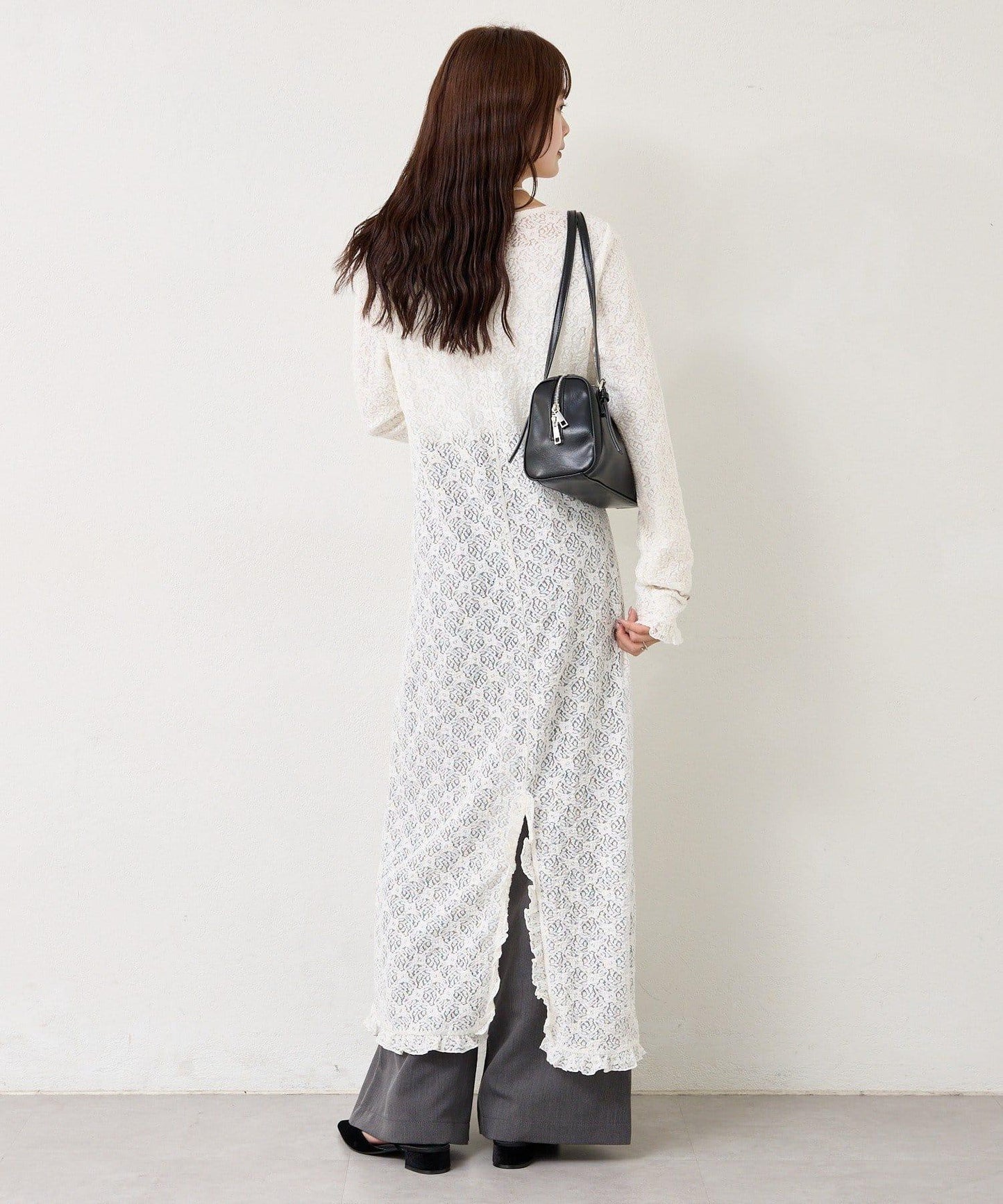 拼接蕾絲連衣裙