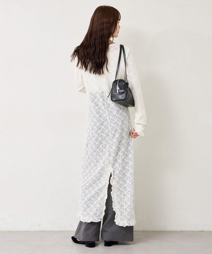 拼接蕾絲連衣裙