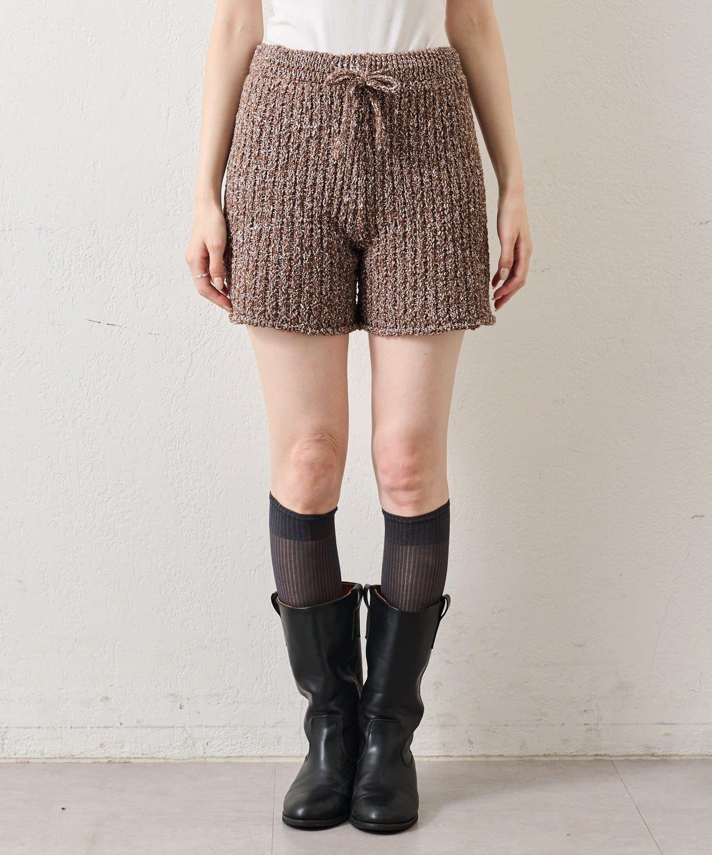 粗花紗針織長褲