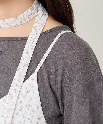 花邊下襬吊帶連衣裙