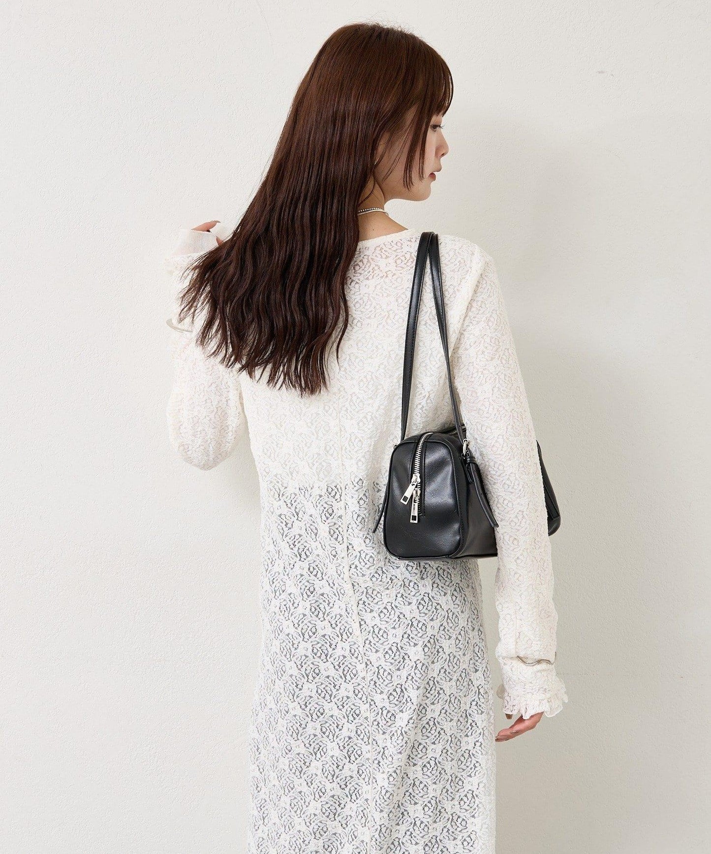 拼接蕾絲連衣裙