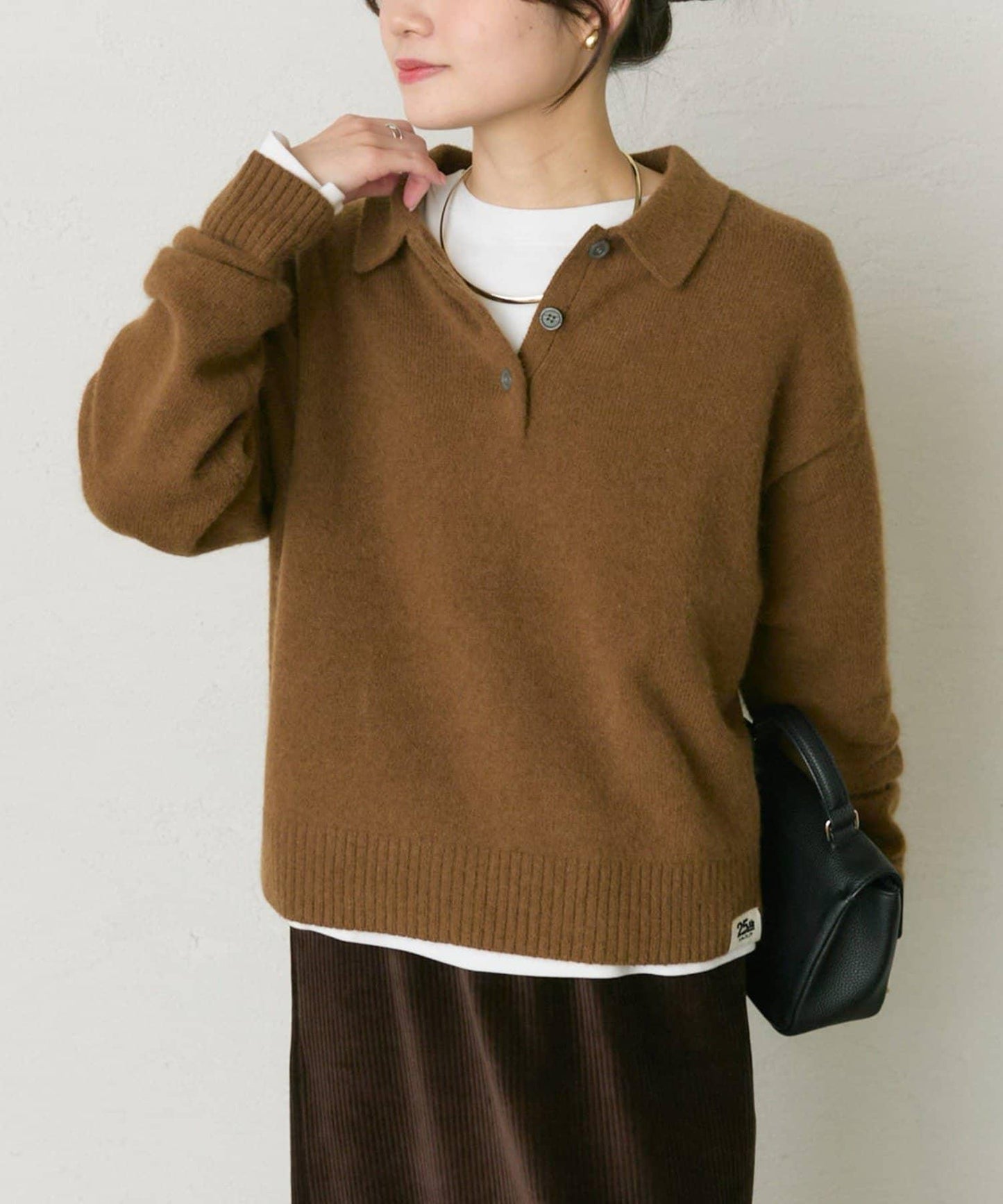 【25th】狐狸毛混紡針織POLO衫