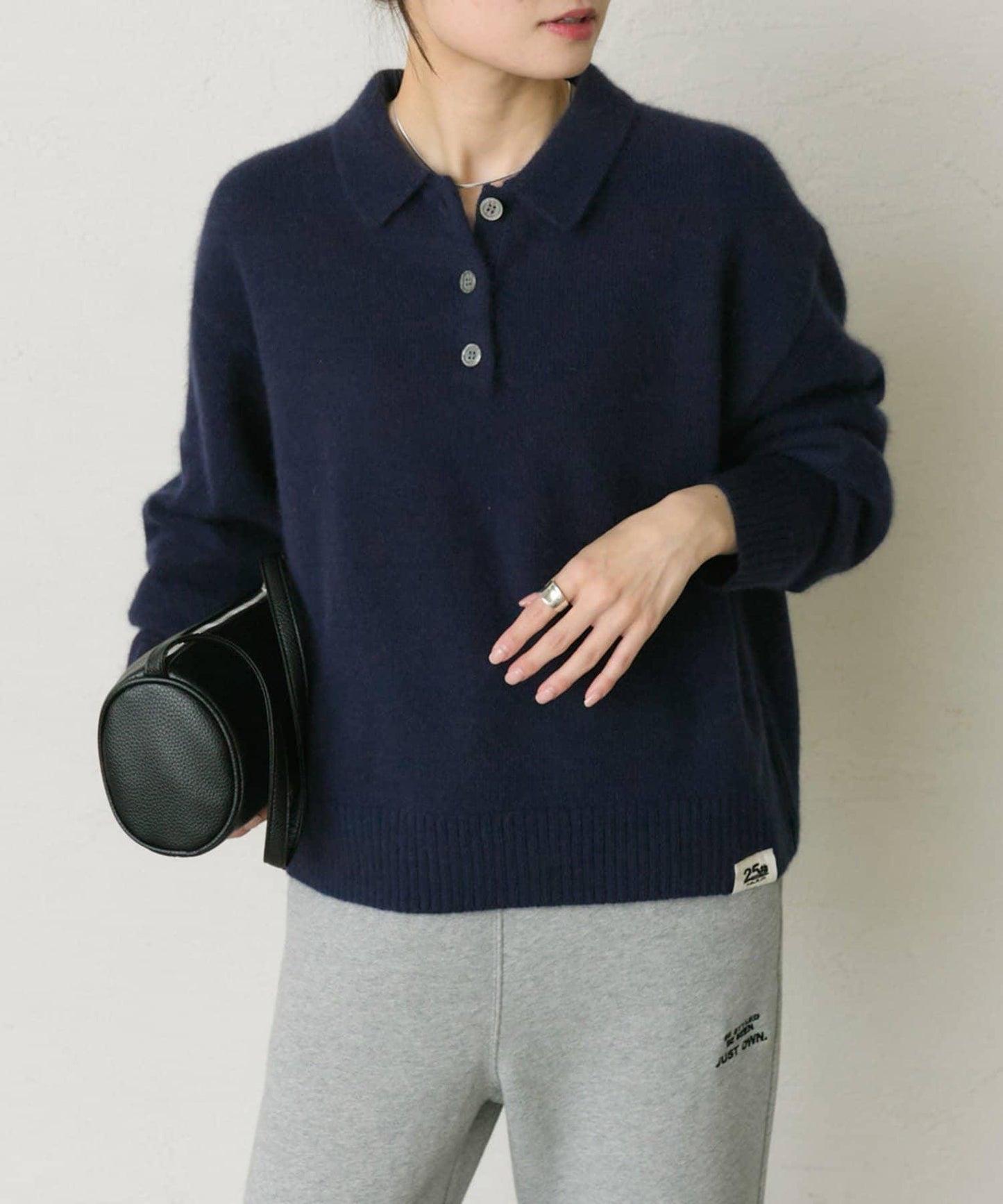 【25th】狐狸毛混紡針織POLO衫