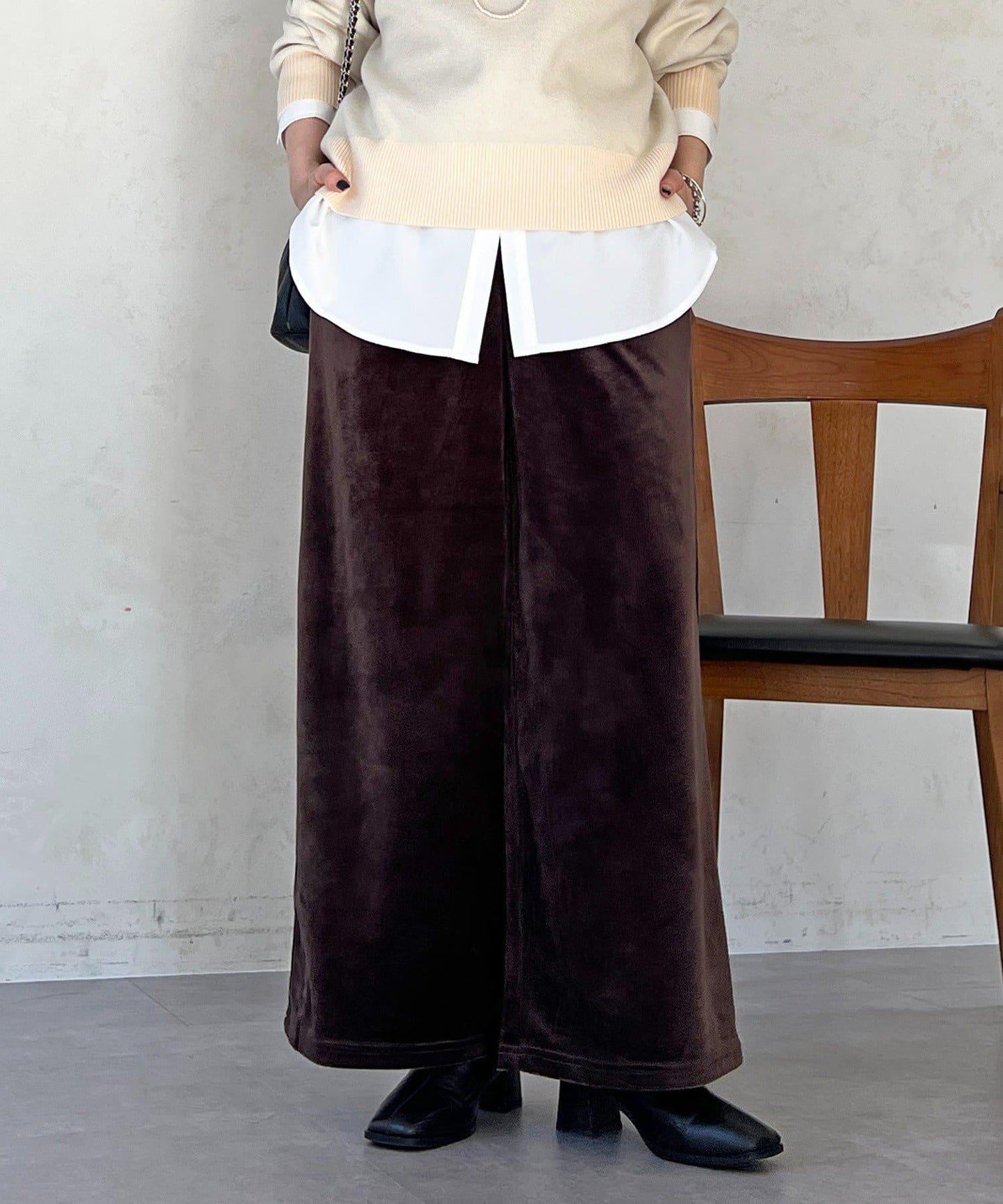 燈芯絨闊腿褲